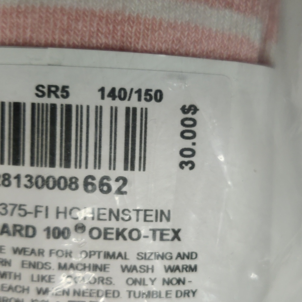 Hanna Andersson Pink and White Footed Tights Size 140/150 10-12 Nwt - Picture 5 of 6